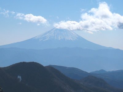 瑞牆山山頂から見る富士山
