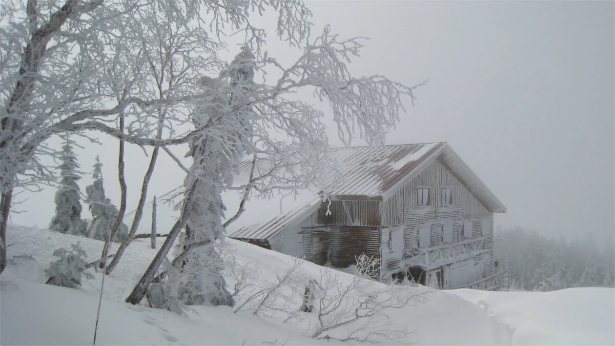 人気NEW山小屋・冬 自然、風景画